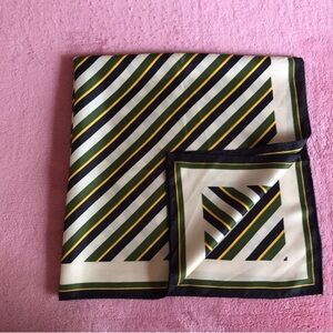 Totes kerchief stripe water repellent thin lightweight square black green yellow